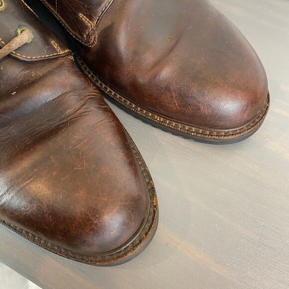 Vintage Cole Haan Country Lace Up Ankle Boots Men 10M Brown Leather Rugged Work - Picture 3 of 15